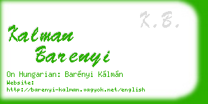kalman barenyi business card